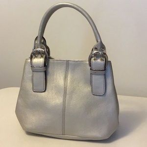 New silver leather Tignanello purse